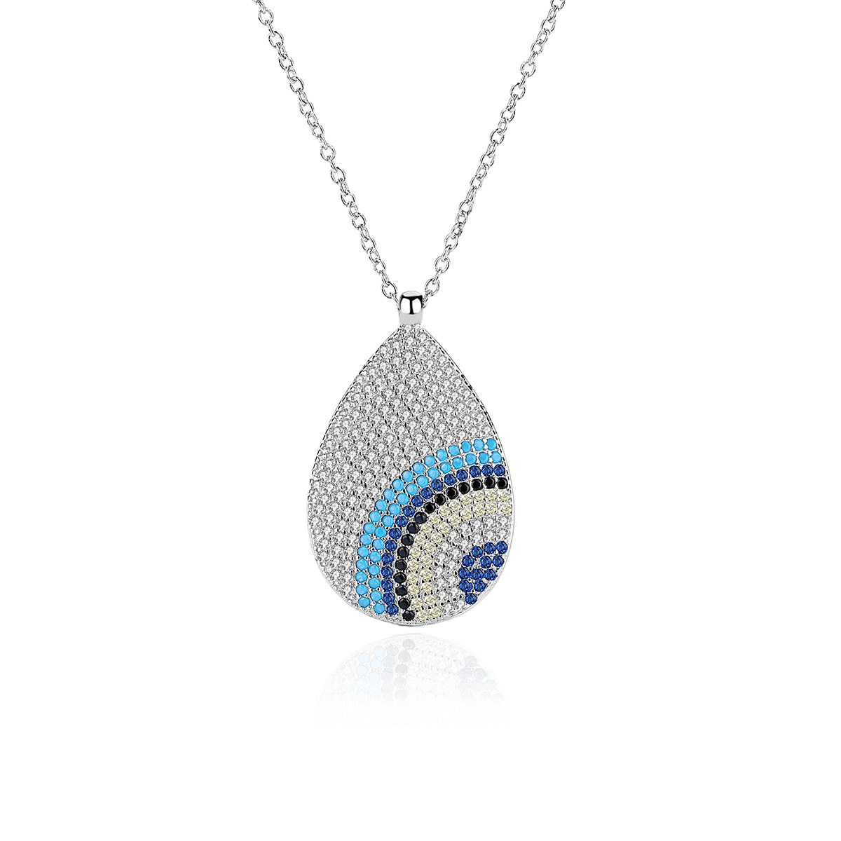 Evil Eye: Evil Eye Drop Shape Necklace – Azure Chic jewellery