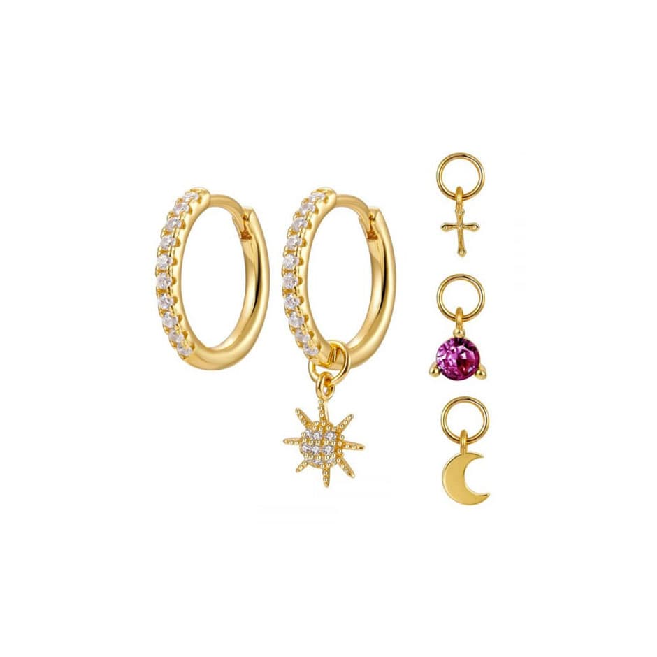 4 in 1 gold hoops earrings – Azure Chic jewellery