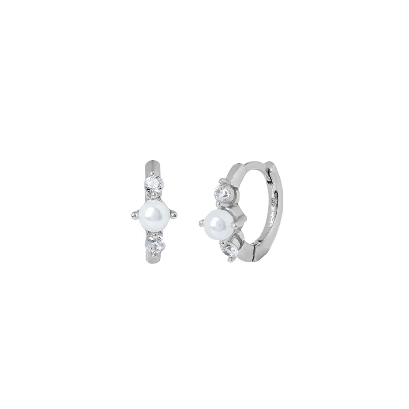 Pearls: Hermione Silver Hoops – Azure Chic jewellery