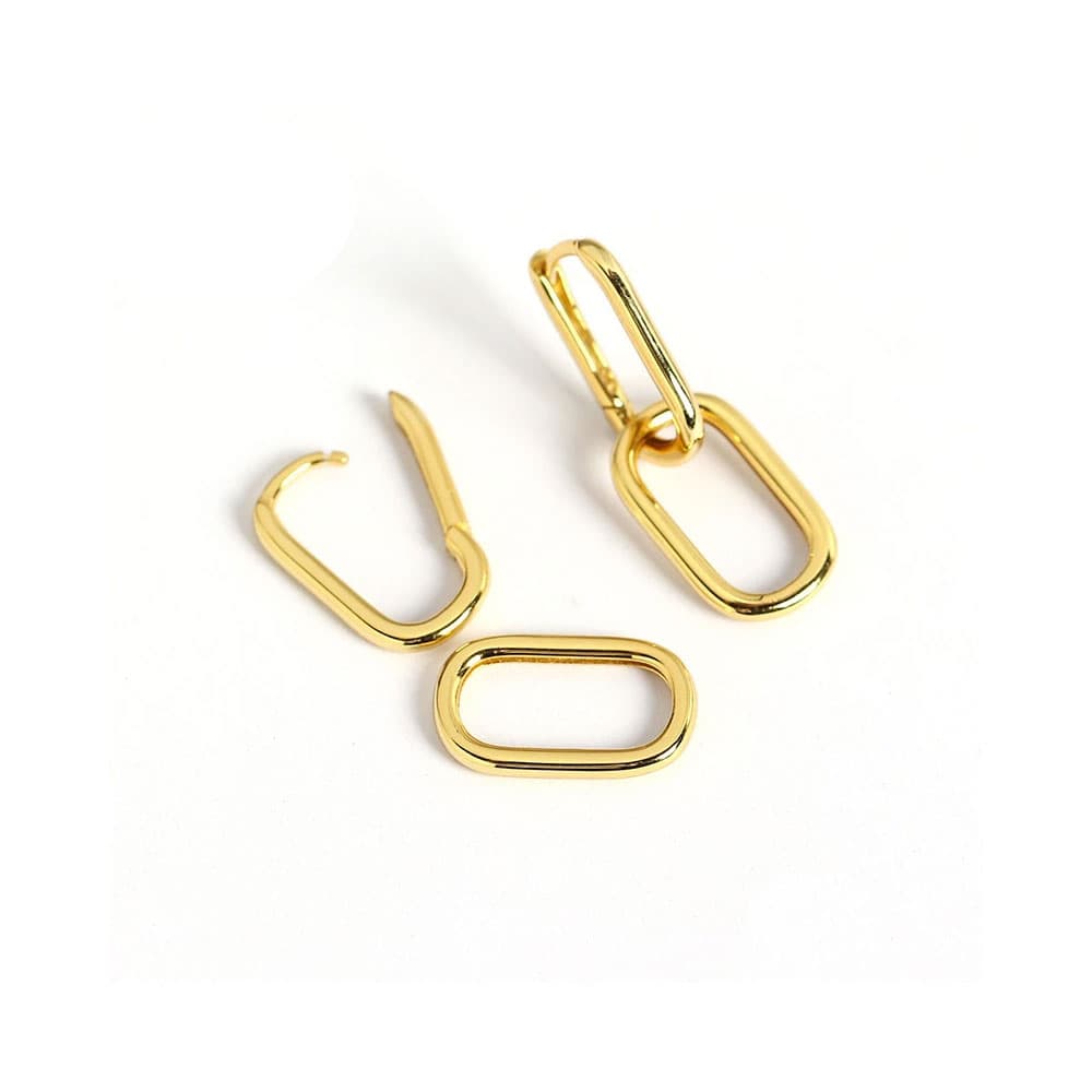 2 in 1 Oval Gold Hoops – Azure Chic jewellery