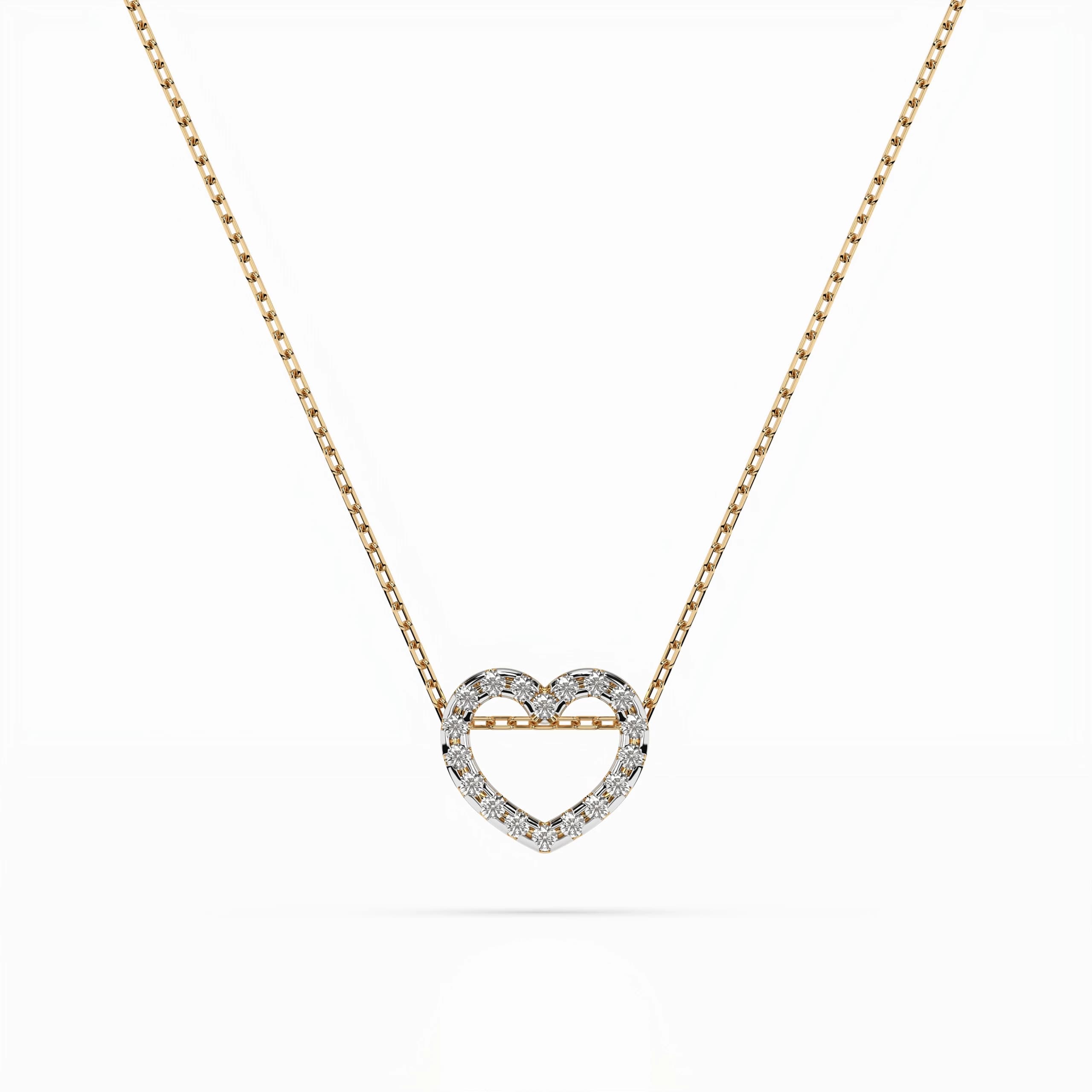 Agapi matching diamond set: Agapi 0.09 ct tw Open Heart Diamond Necklace – Azure Chic fine jewellery