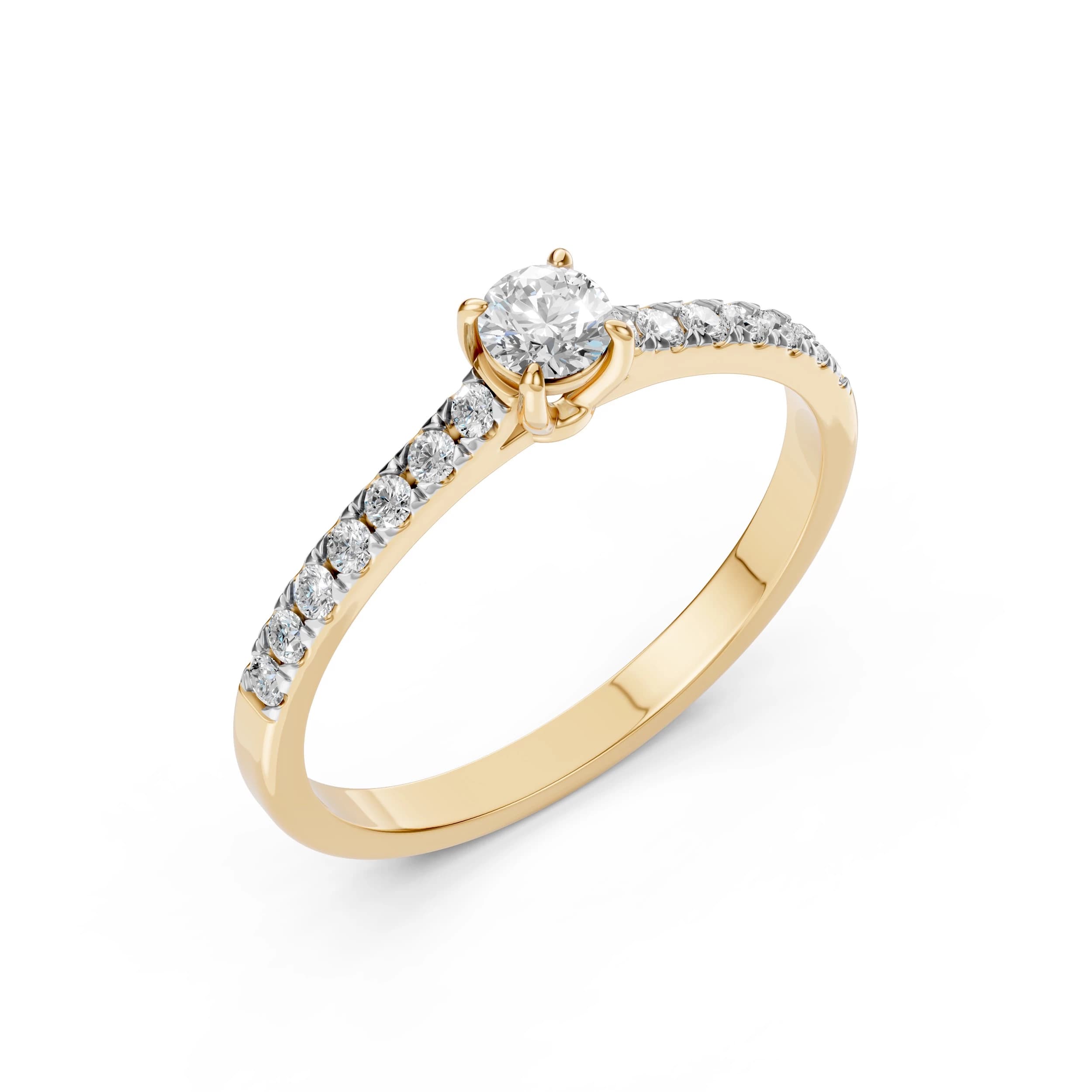 Irene 0.51 ct tw Diamond Engagement Ring with Pavé Band – Azure Chic fine jewellery
