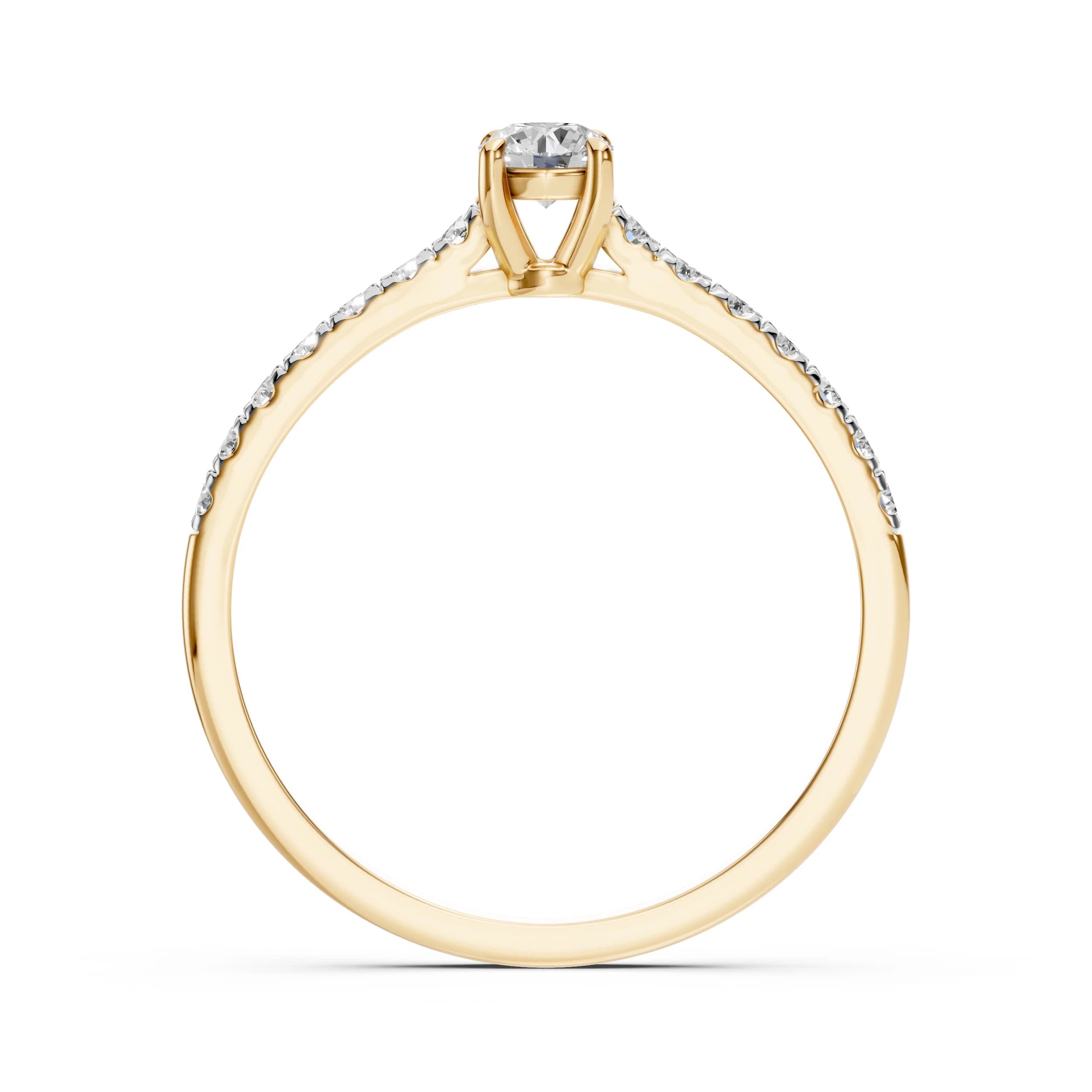 Irene 0.51 ct tw Diamond Engagement Ring with Pavé Band, second view – Azure Chic fine jewellery