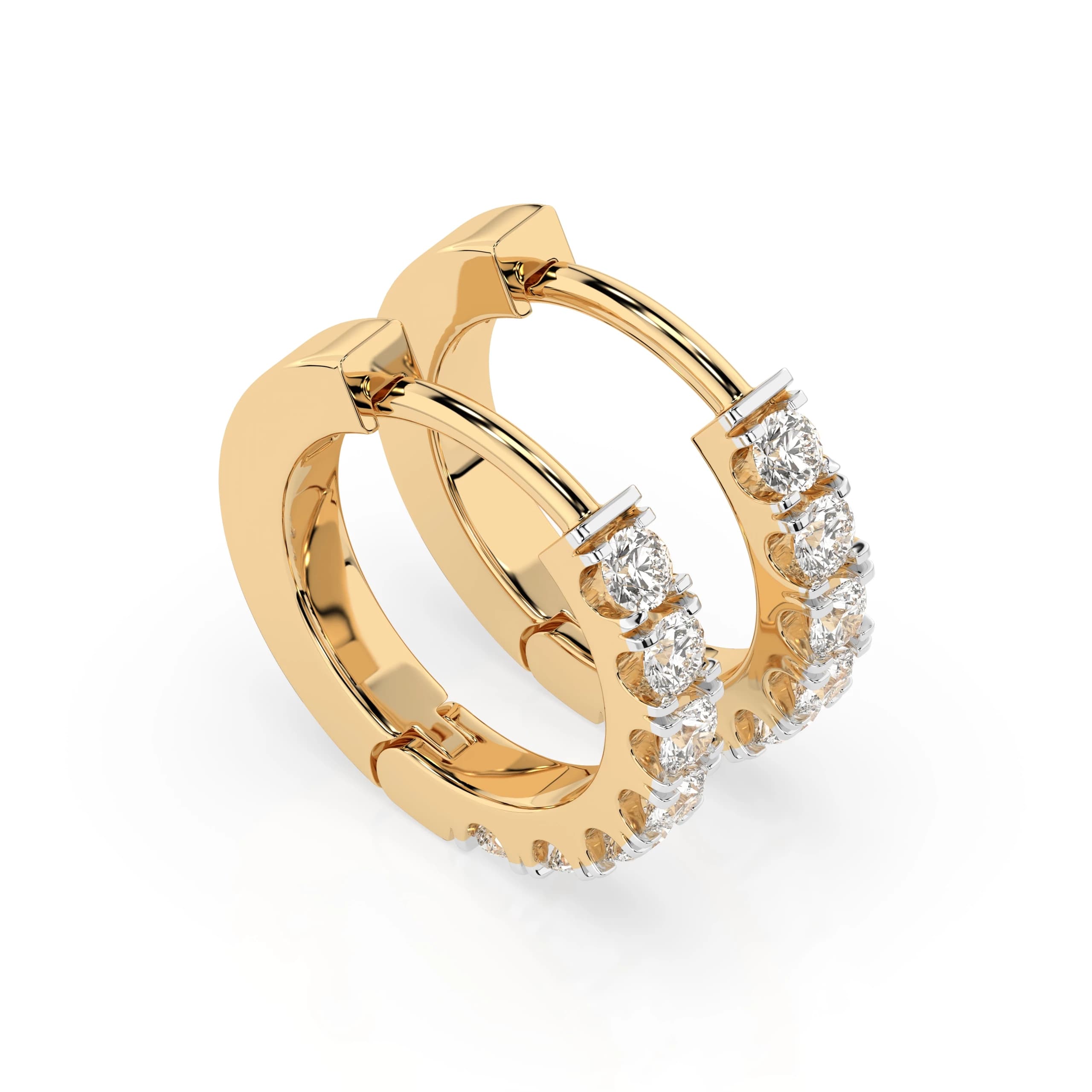 Iris 0.42 ct tw Diamond Hoop Earrings, second view – Azure Chic fine jewellery