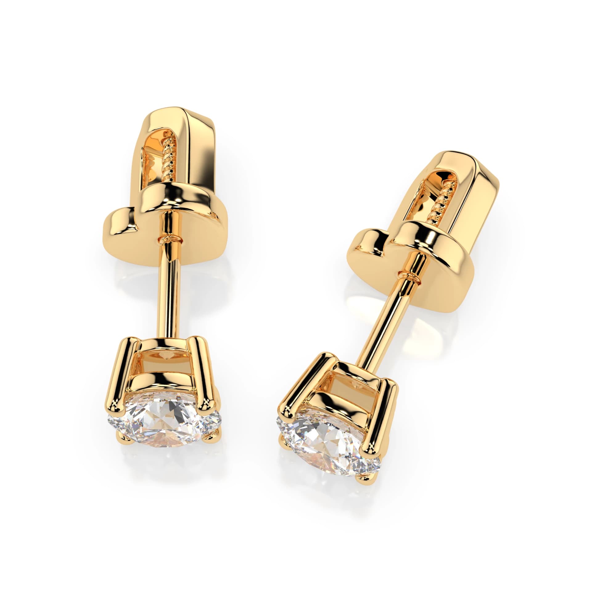 Kyra 0.60 ct tw Four-Prong Diamond Stud Earrings, second view – Azure Chic fine jewellery